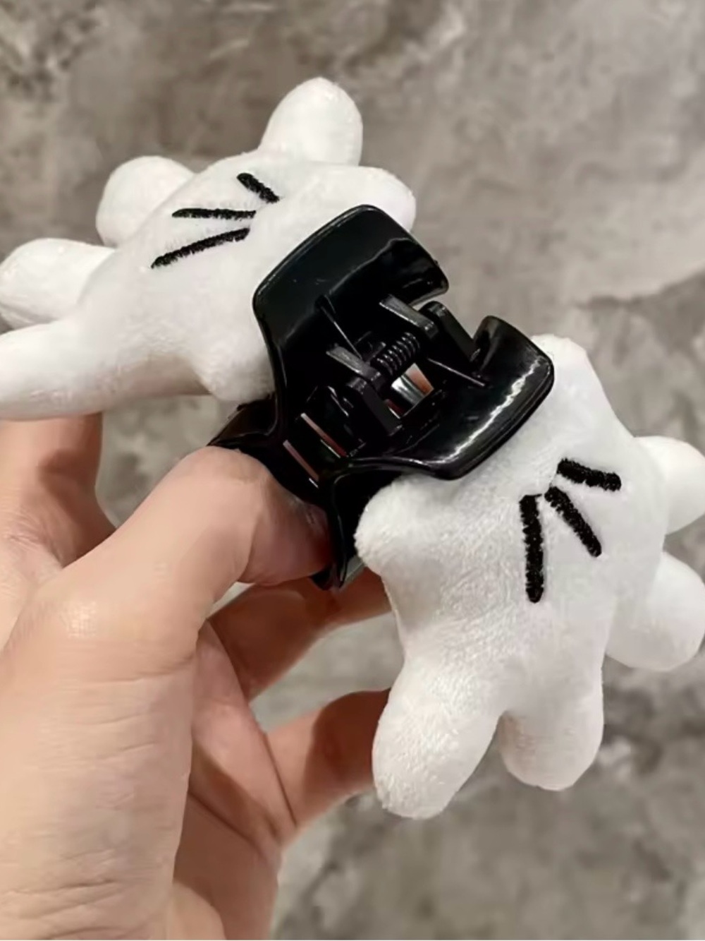 Mickey Mouse Hand Hair Clip Claw Clamp Ponytail Holder